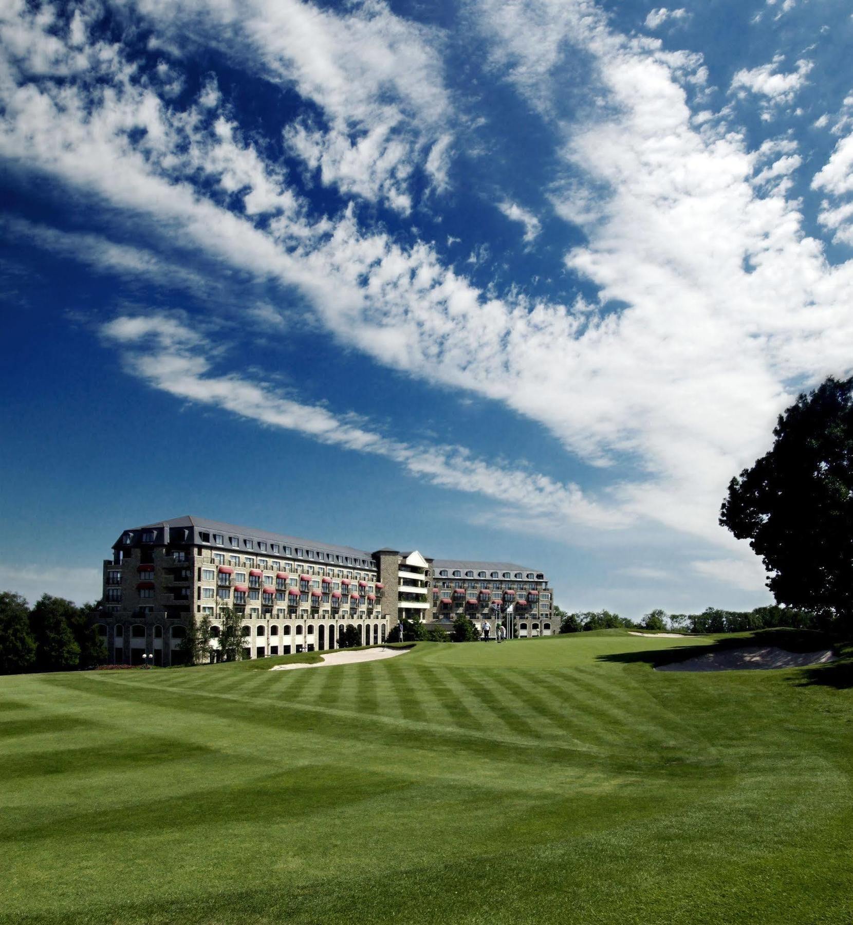 The Celtic Manor Resort Newport  Exterior photo The 18th green at The Heritage Golf Resort & Spa